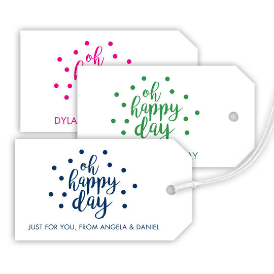 Oh Happy Day Confetti Hanging Gift Tags